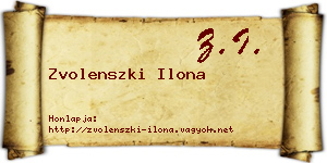 Zvolenszki Ilona névjegykártya
