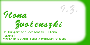 ilona zvolenszki business card